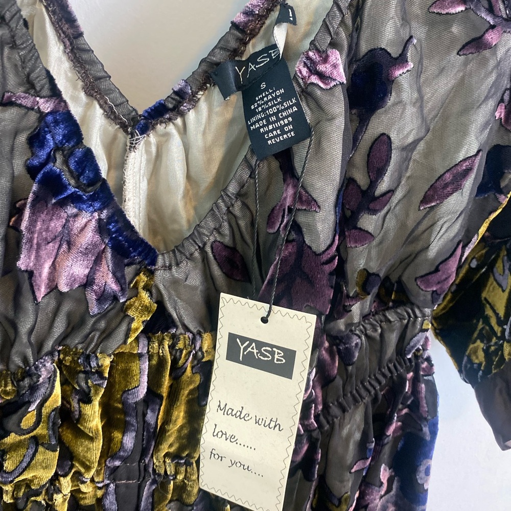 Yasb Multicolor Floral Romantic Boho Artsy Dress - Picture 4 of 5